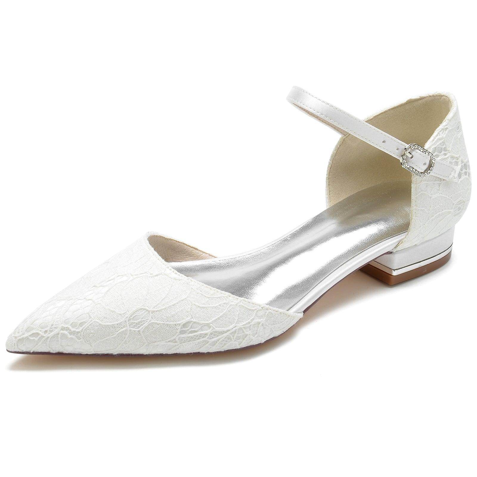 Flat Heel 2.5cm Silk-Like Lace Shoes CK0265 - COCOMELODY